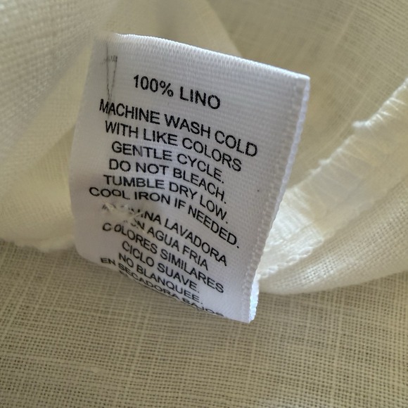 Ellen Tracy womens shirt size XXL 100% linen roll-tab sleeve popover beach - Picture 11 of 13